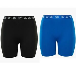 YITTY Major Label Shaping High Waist Logo Short, XL set of two, blue and black